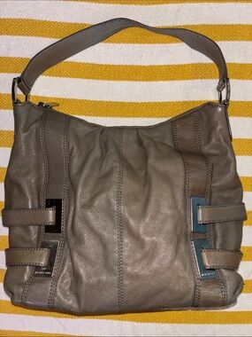 Michael Kors Taupe Leather Hobo Shoulder Bag